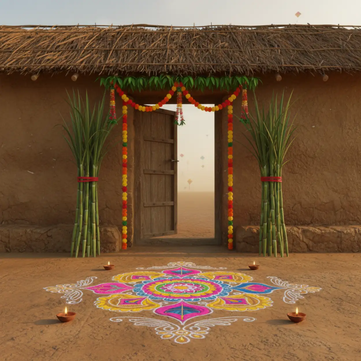 Free Download Makar Sankranti Background For Banner Design - High Quality Makar Sankranti Background Background Image