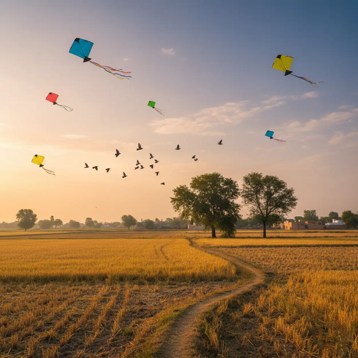 Free Download Makar Sankranti Background For Banner Design - High Quality Makar Sankranti Background Background Image