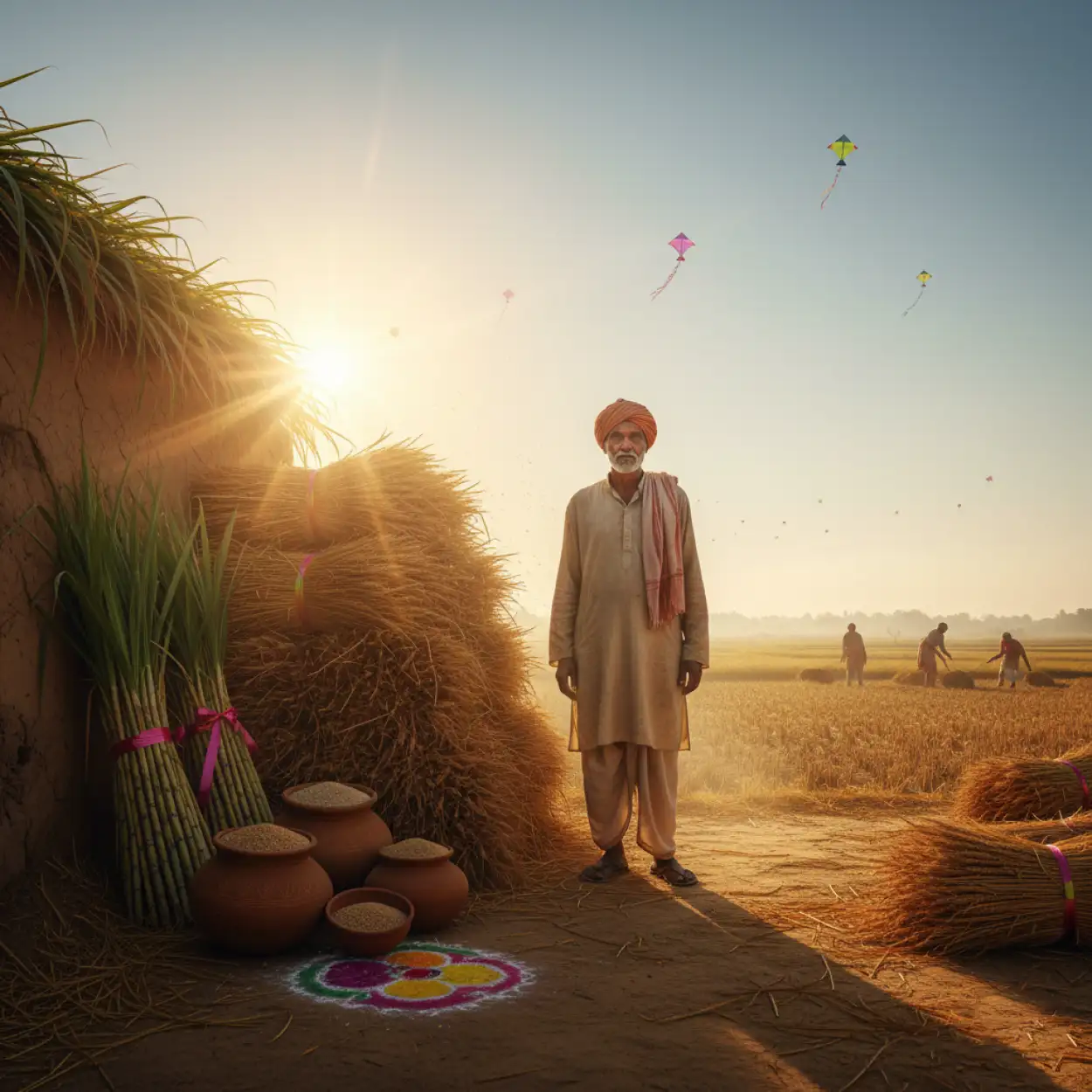 Free Download Makar Sankranti Background For Social Media - High Quality Makar Sankranti Background Background Image