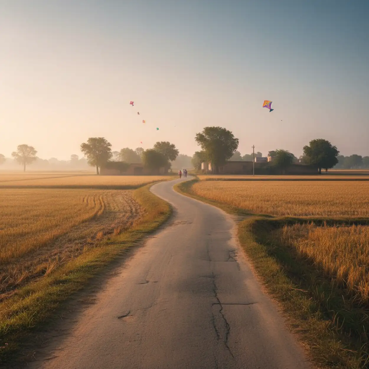 Free Download Makar Sankranti Background Golden Harvest Theme - High Quality Makar Sankranti Background Background Image