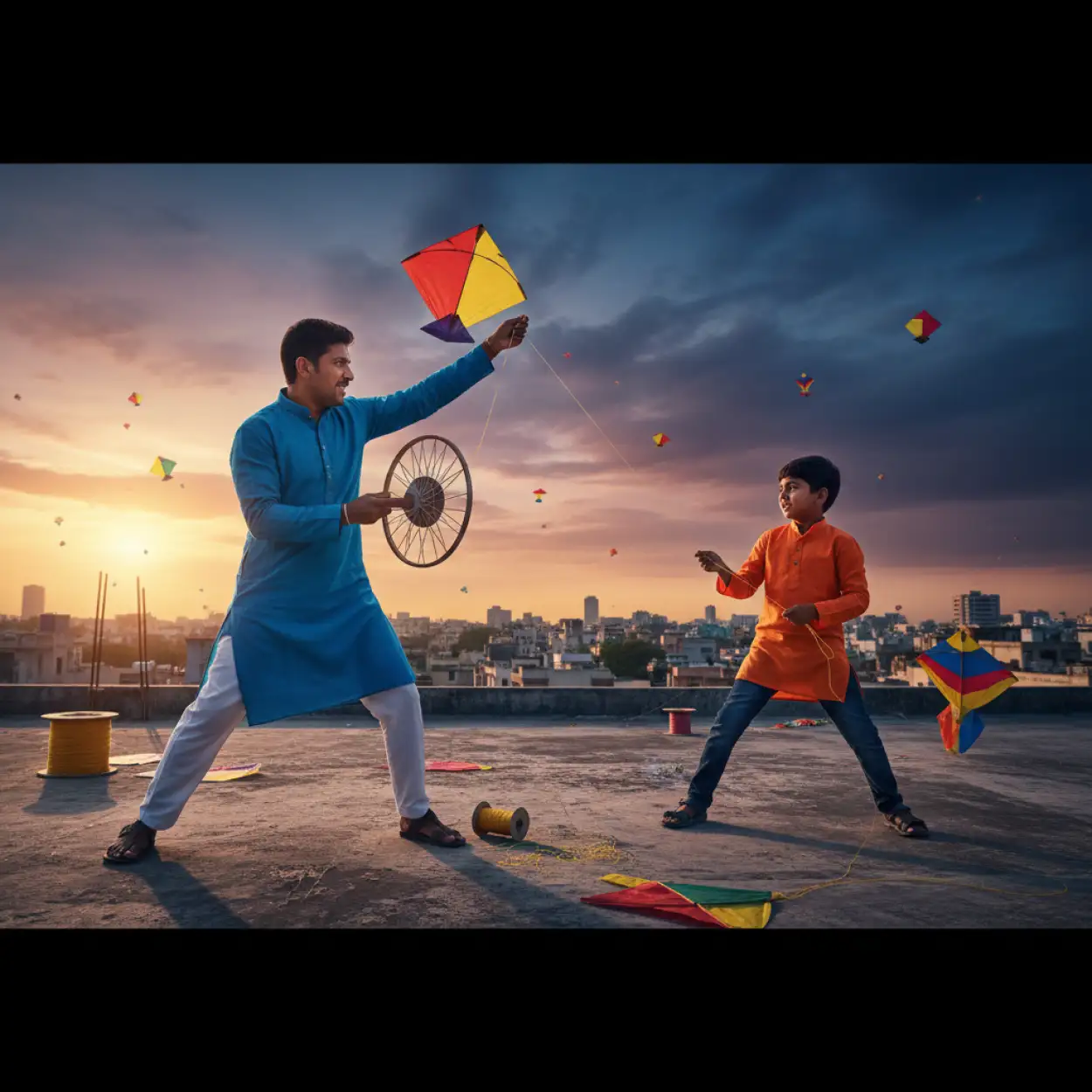 Free Download Makar Sankranti Background Gujarat Kite Festival - High Quality Makar Sankranti Background Background Image