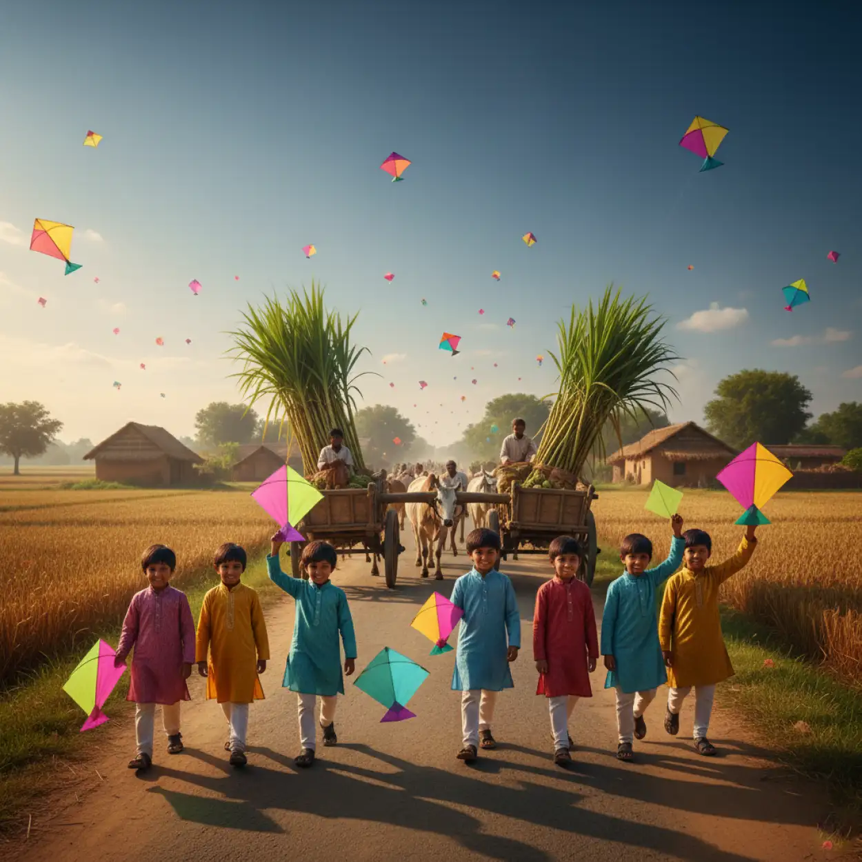 Free Download Makar Sankranti Background Harvest Festival - High Quality Makar Sankranti Background Background Image