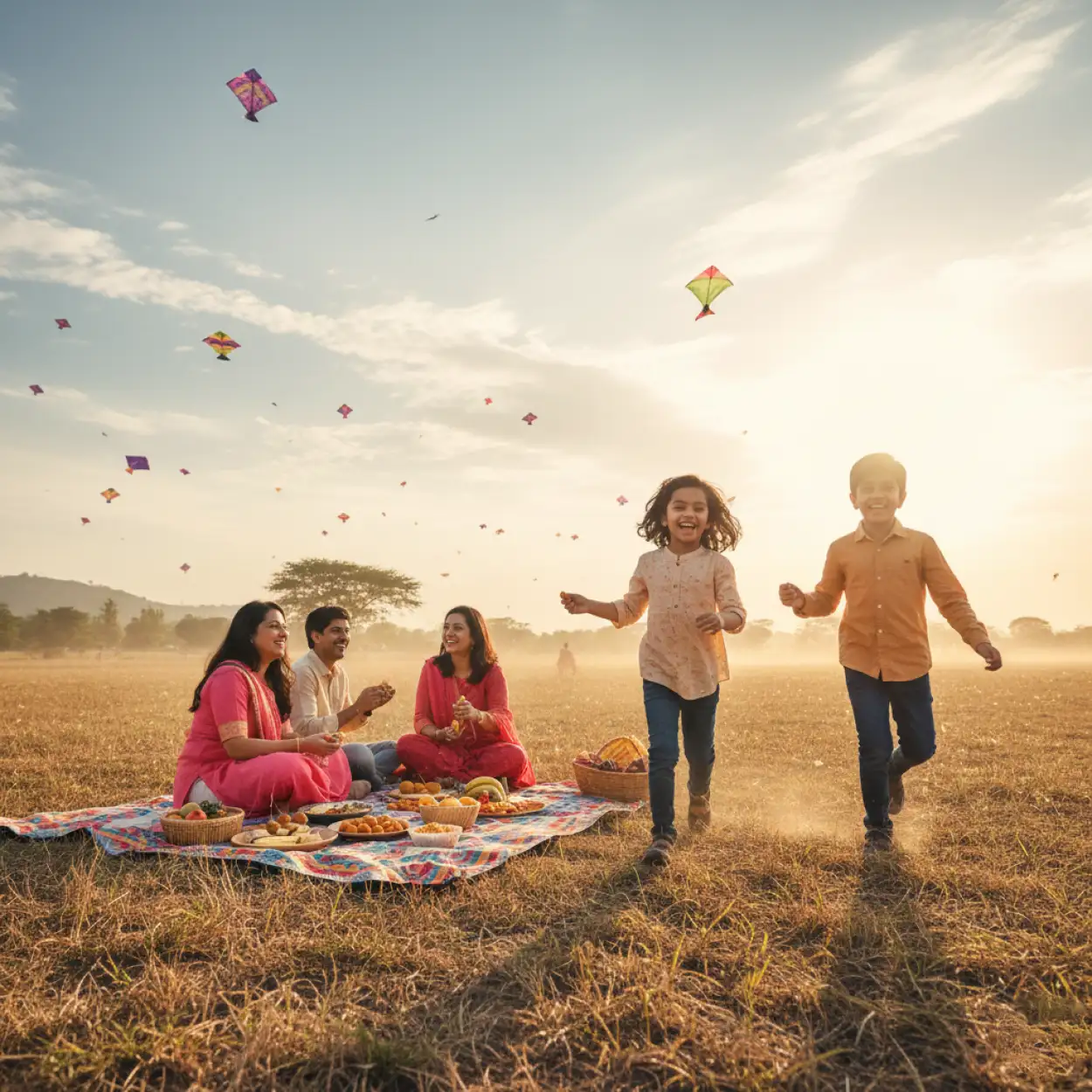 Free Download Makar Sankranti Background Joyful Indian Festival - High Quality Makar Sankranti Background Background Image