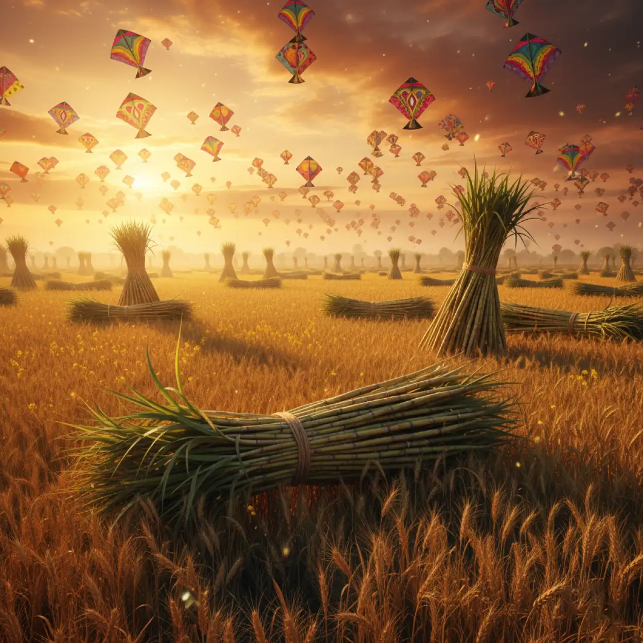 Free Download Makar Sankranti Background Kids Flying Kites - High Quality Makar Sankranti Background Background Image