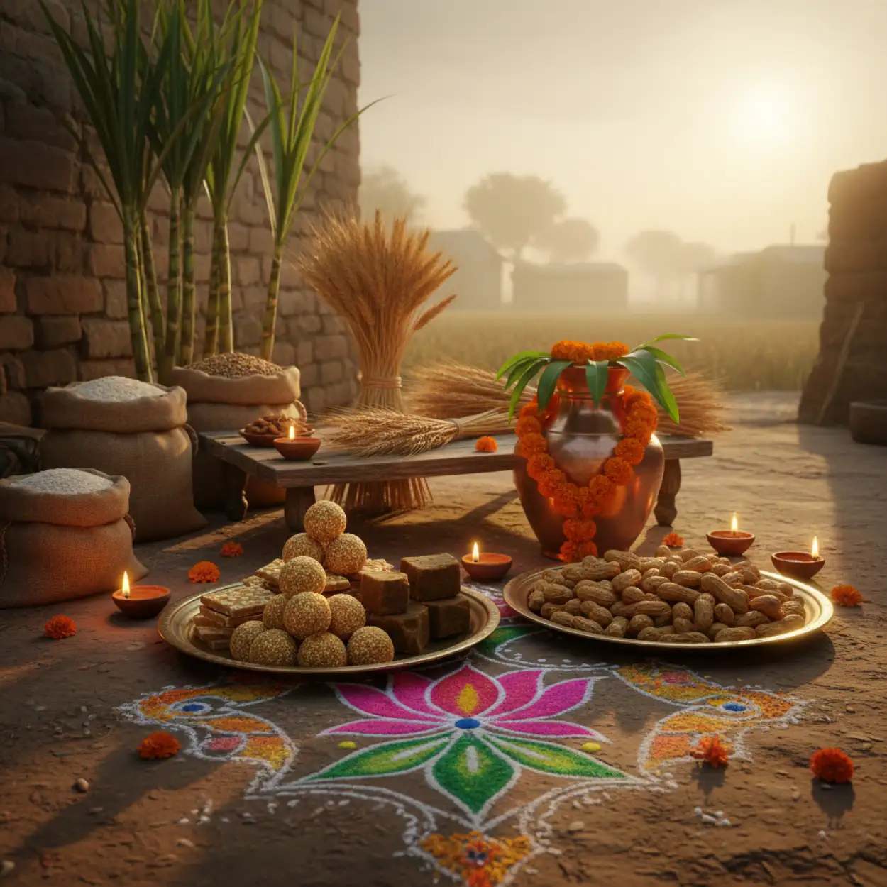 Free Download Makar Sankranti Background Outdoor Celebration - High Quality Makar Sankranti Background Background Image