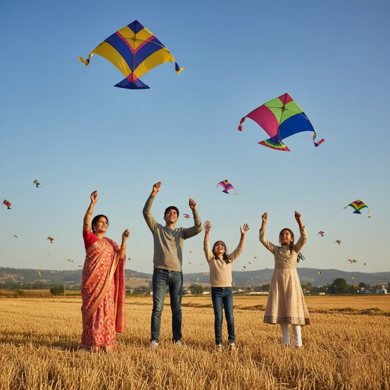 Free Download Makar Sankranti Background Realistic Festival Photo - High Quality Makar Sankranti Background Background Image