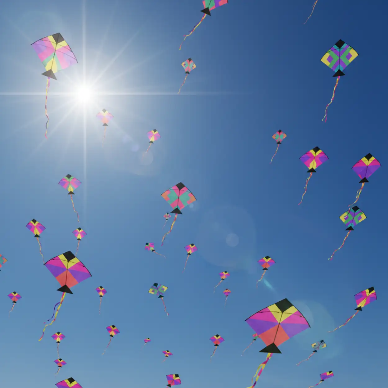 Free Download Makar Sankranti Background With Flying Kites - High Quality Makar Sankranti Background Background Image