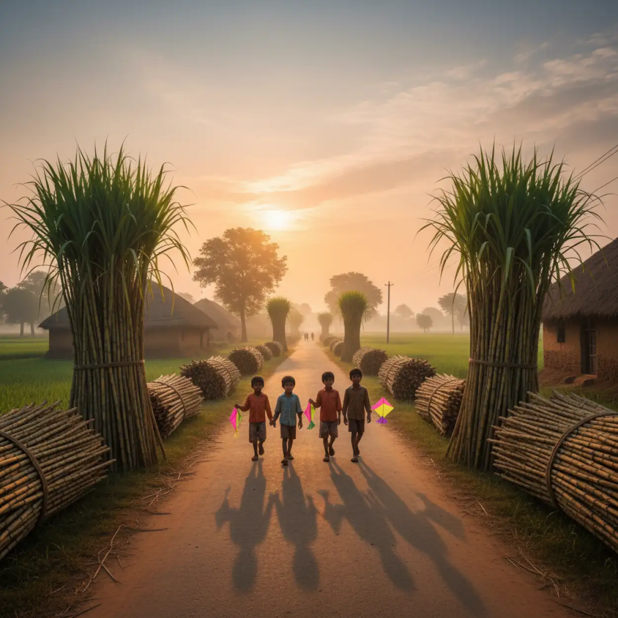 Free Download Makar Sankranti Background Yellow Theme - High Quality Makar Sankranti Background Background Image