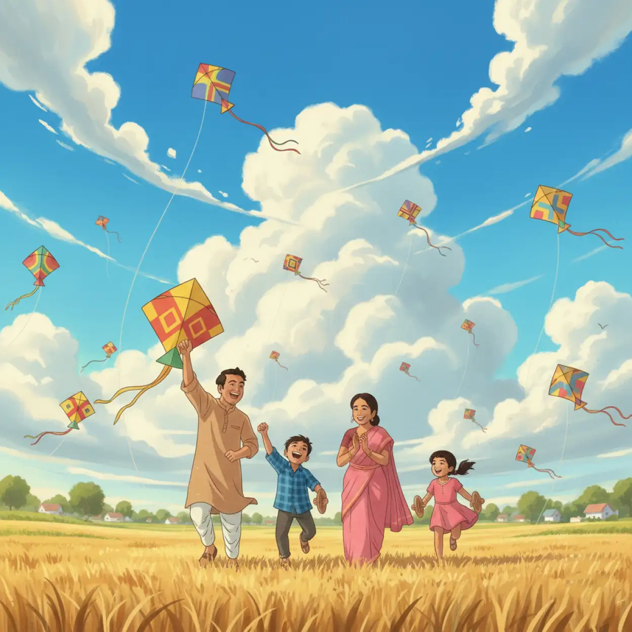 Free Download Makar Sankranti Colorful Background - High Quality Makar Sankranti Background Background Image