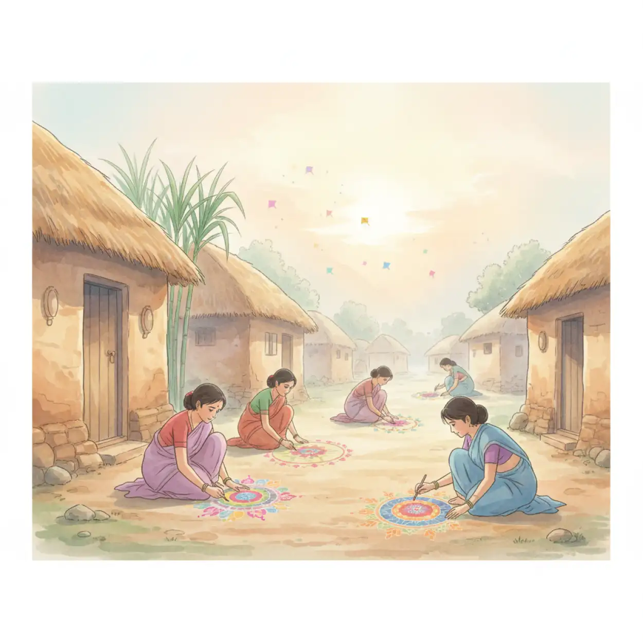 Free Download Makar Sankranti Colorful Background - High Quality Makar Sankranti Background Background Image