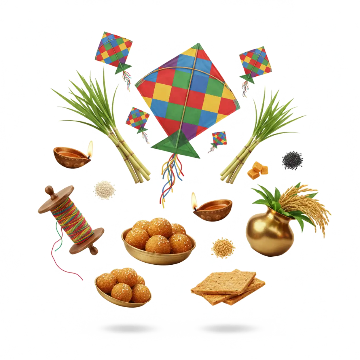 Free Download Makar Sankranti Creative Png - High Quality Makar Sankranti Png PNG Image