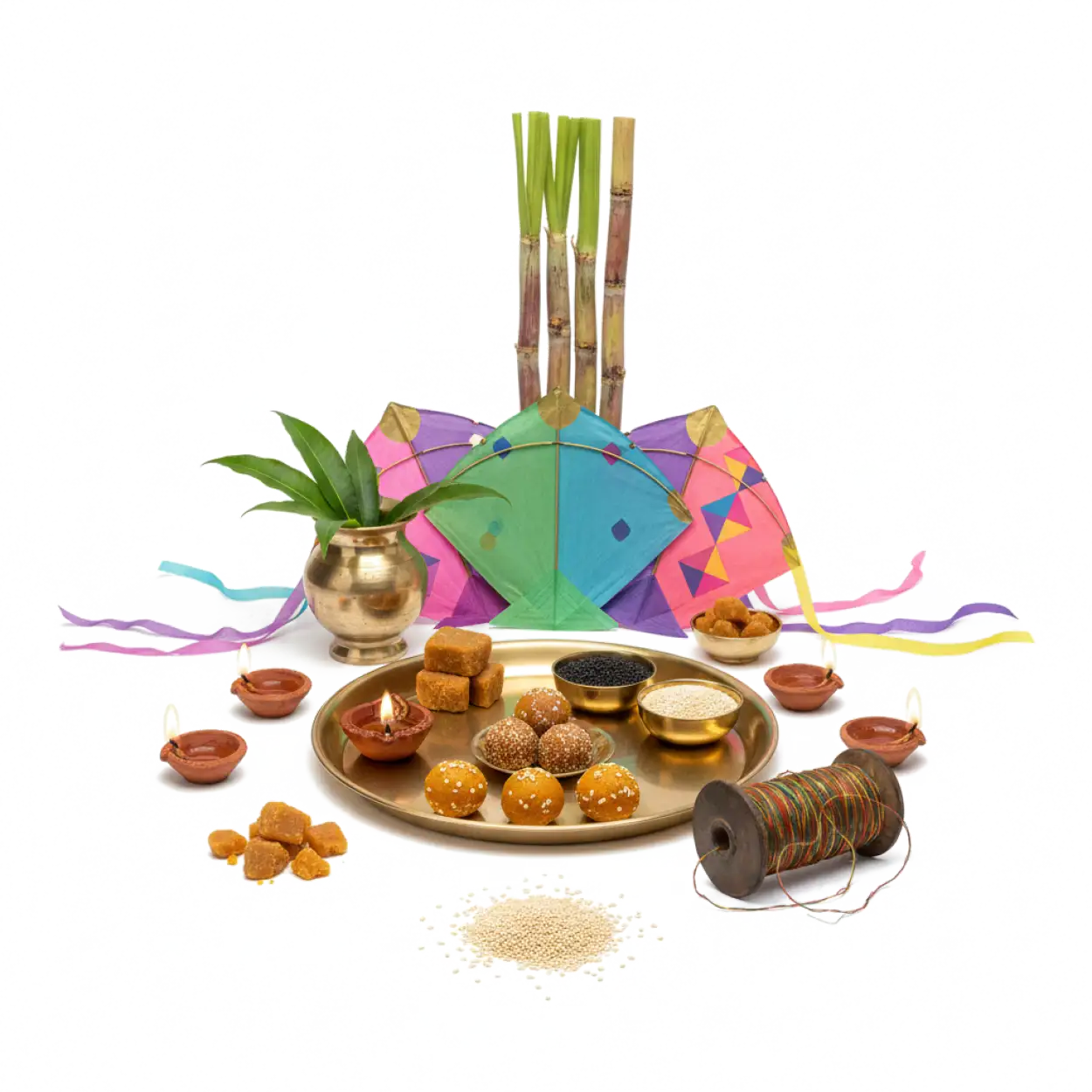 Free Download Makar Sankranti Festival Elements Png - High Quality Makar Sankranti Png PNG Image