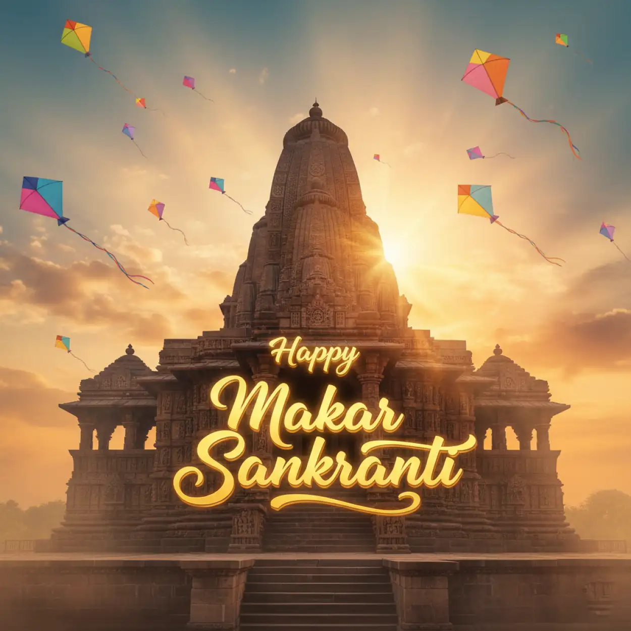 Free Download Makar Sankranti Greetings With Sun God 2026 - High Quality Happy Makar Sankranti Greetings 2026 Image