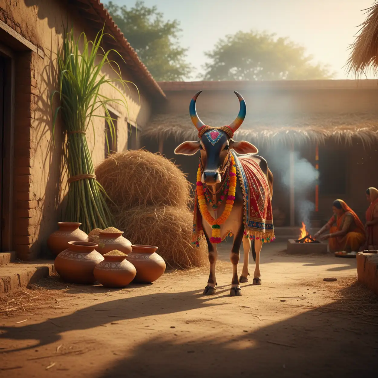 Free Download Makar Sankranti Harvest Background - High Quality Makar Sankranti Background Background Image