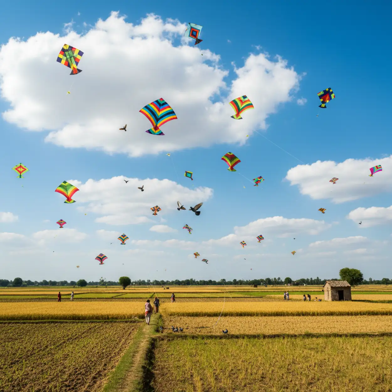 Free Download Makar Sankranti Sky Background - High Quality Makar Sankranti Background Background Image