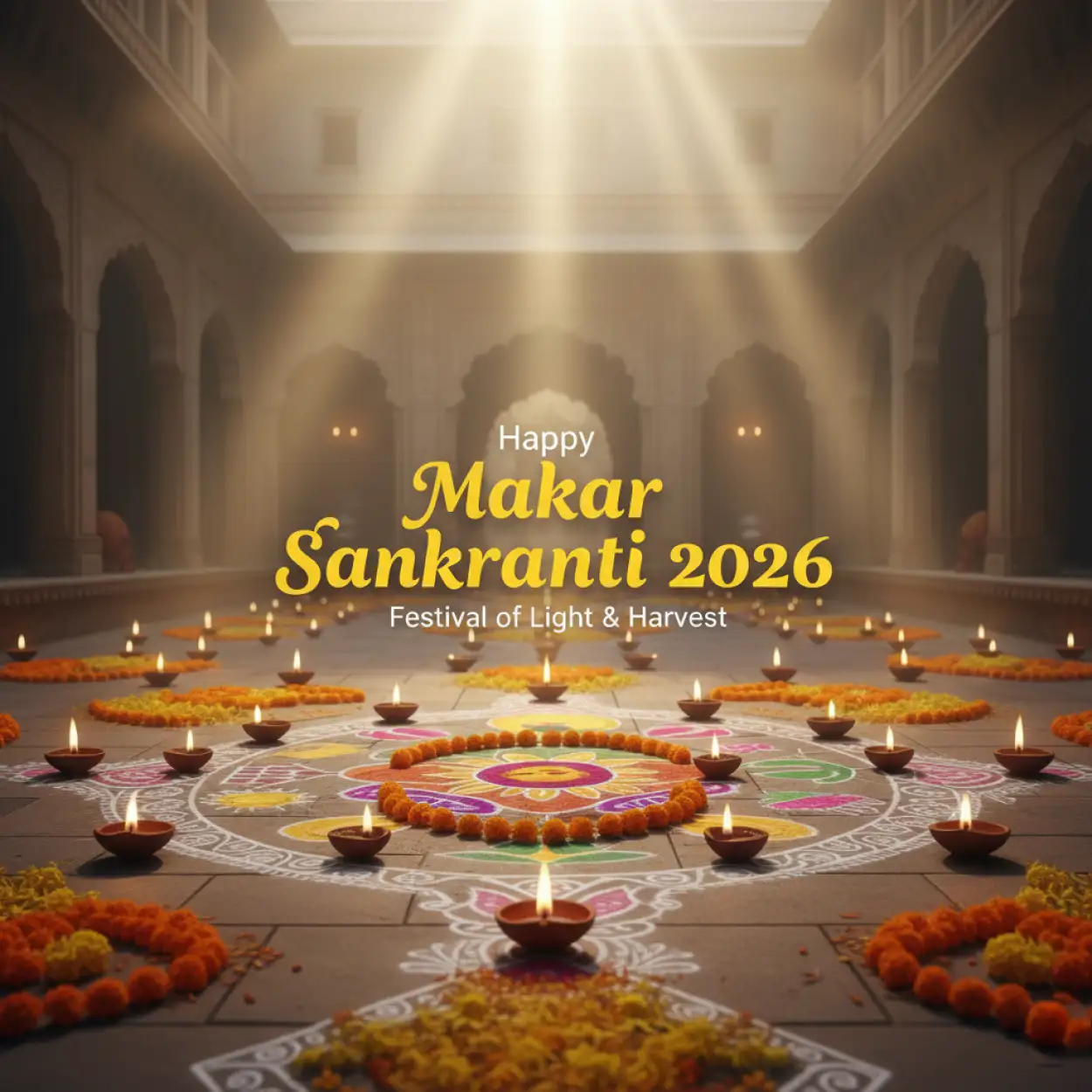 Free Download Makar Sankranti Wishes 2026 Instagram Greeting Card - High Quality Makar Sankranti Wishes 2026 Background