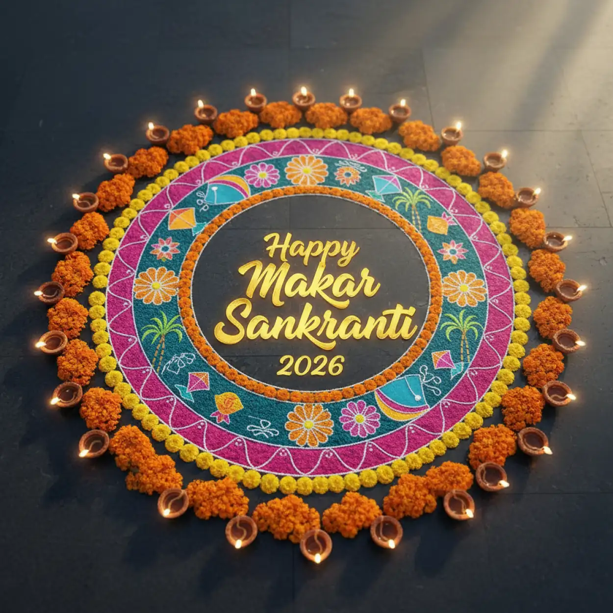 Free Download Makar Sankranti Wishes 2026 Sunrise Background - High Quality Makar Sankranti Wishes 2026 Background