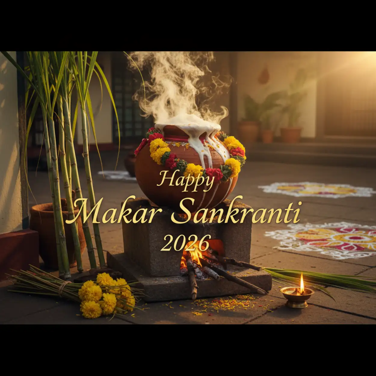 Free Download Makar Sankranti Wishes Digital Card 2026 - High Quality Makar Sankranti Wishes 2026 Background
