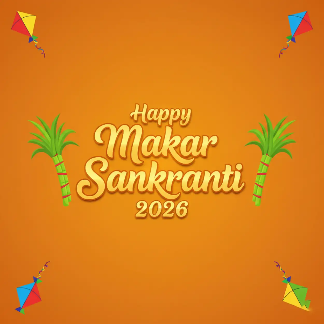 Free Download Makar Sankranti Wishes Elegant Typography 2026 - High Quality Makar Sankranti Wishes 2026 Background
