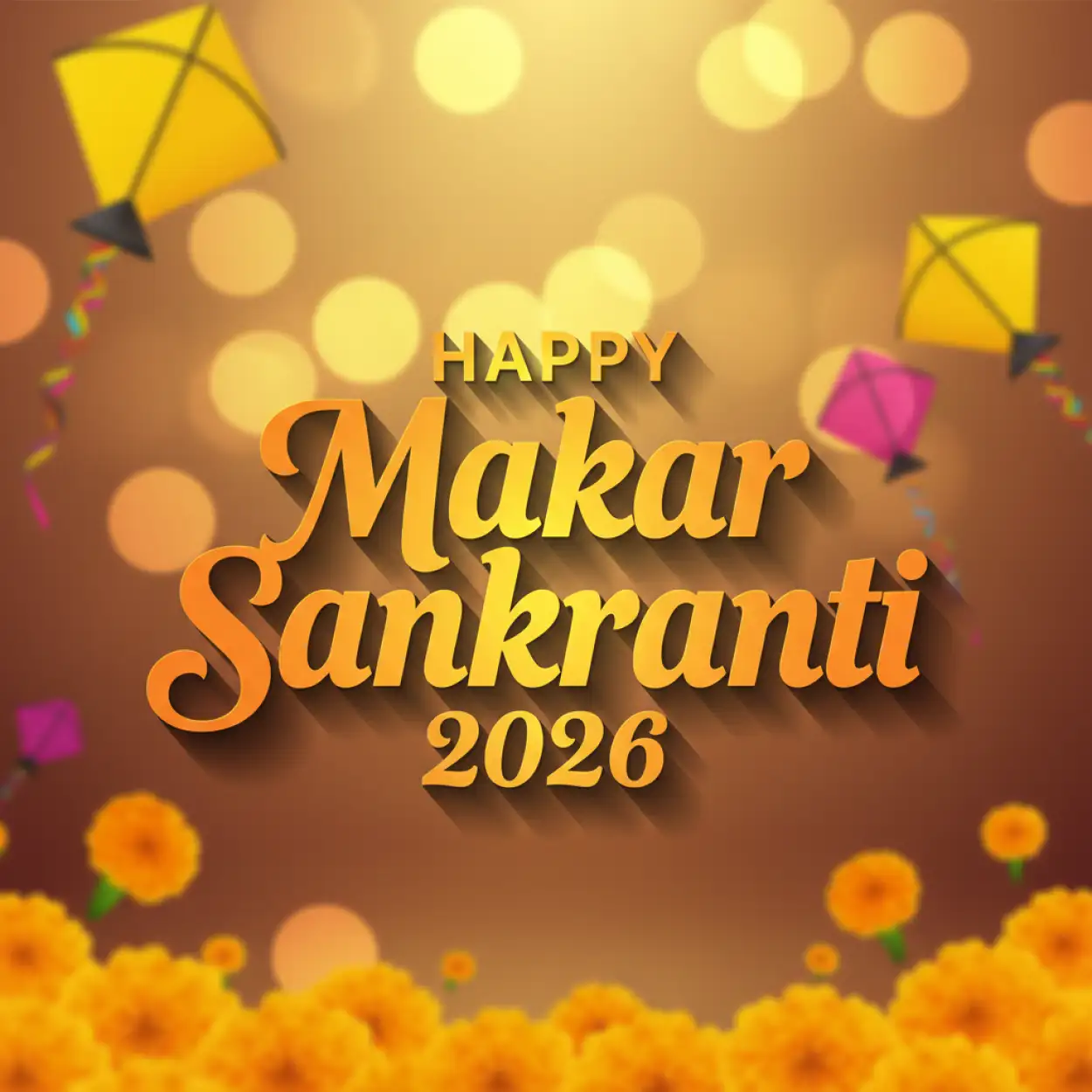 Free Download Makar Sankranti Wishes Festival Flyer 2026 - High Quality Makar Sankranti Wishes 2026 Background