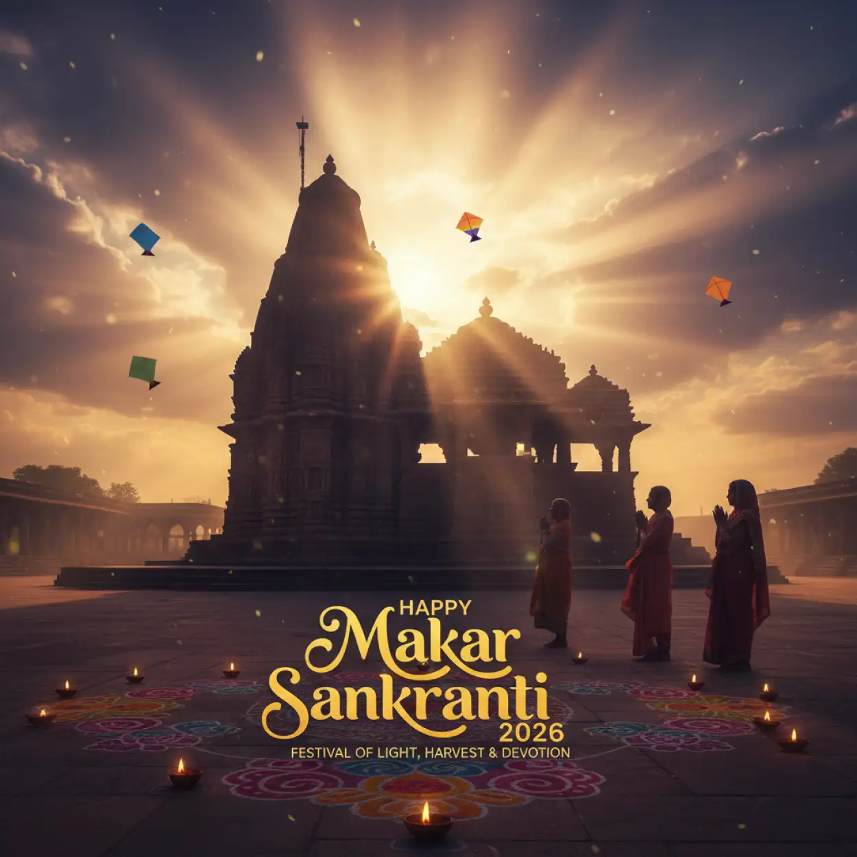 Free Download Makar Sankranti Wishes For Employees 2026 - High Quality Makar Sankranti Wishes 2026 Background