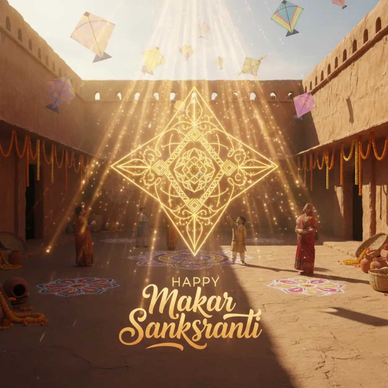 Free Download Makar Sankranti Wishes For Relatives 2026 - High Quality Happy Makar Sankranti Greetings 2026 Background