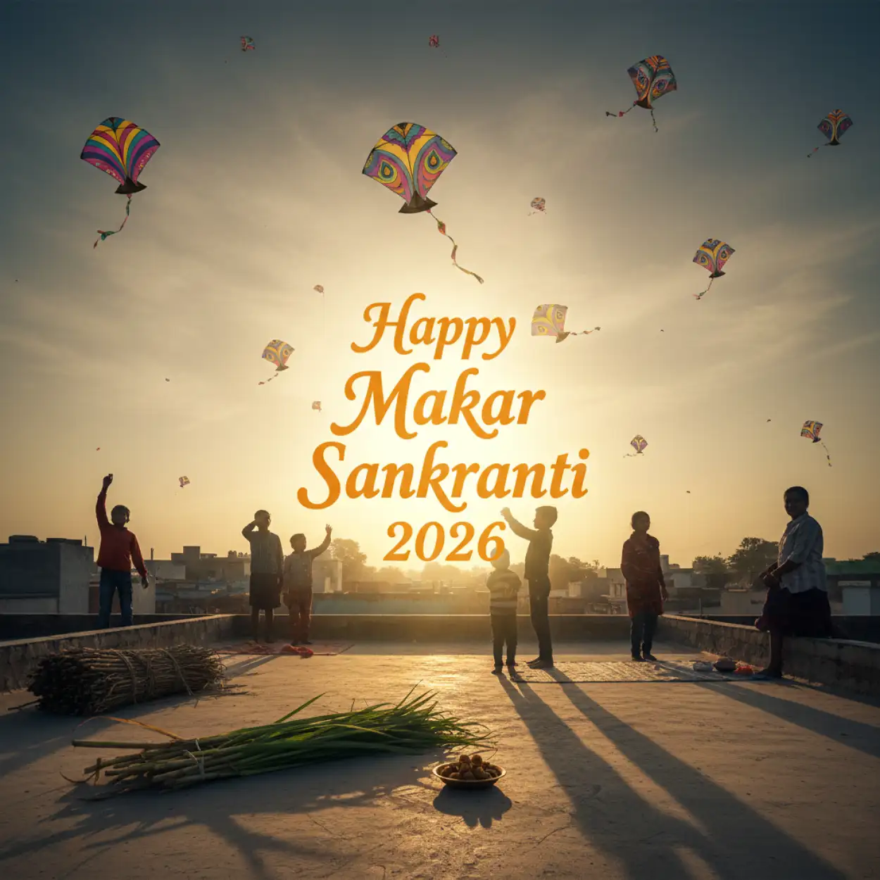 Free Download Makar Sankranti Wishes In Gujarati 2026 - High Quality Makar Sankranti Wishes 2026 Background