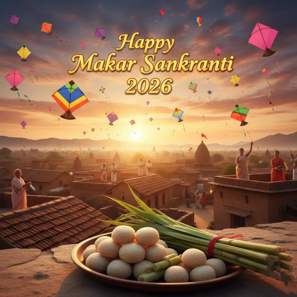 Free Download Makar Sankranti Wishes In Telugu 2026 - High Quality Makar Sankranti Wishes 2026 Background