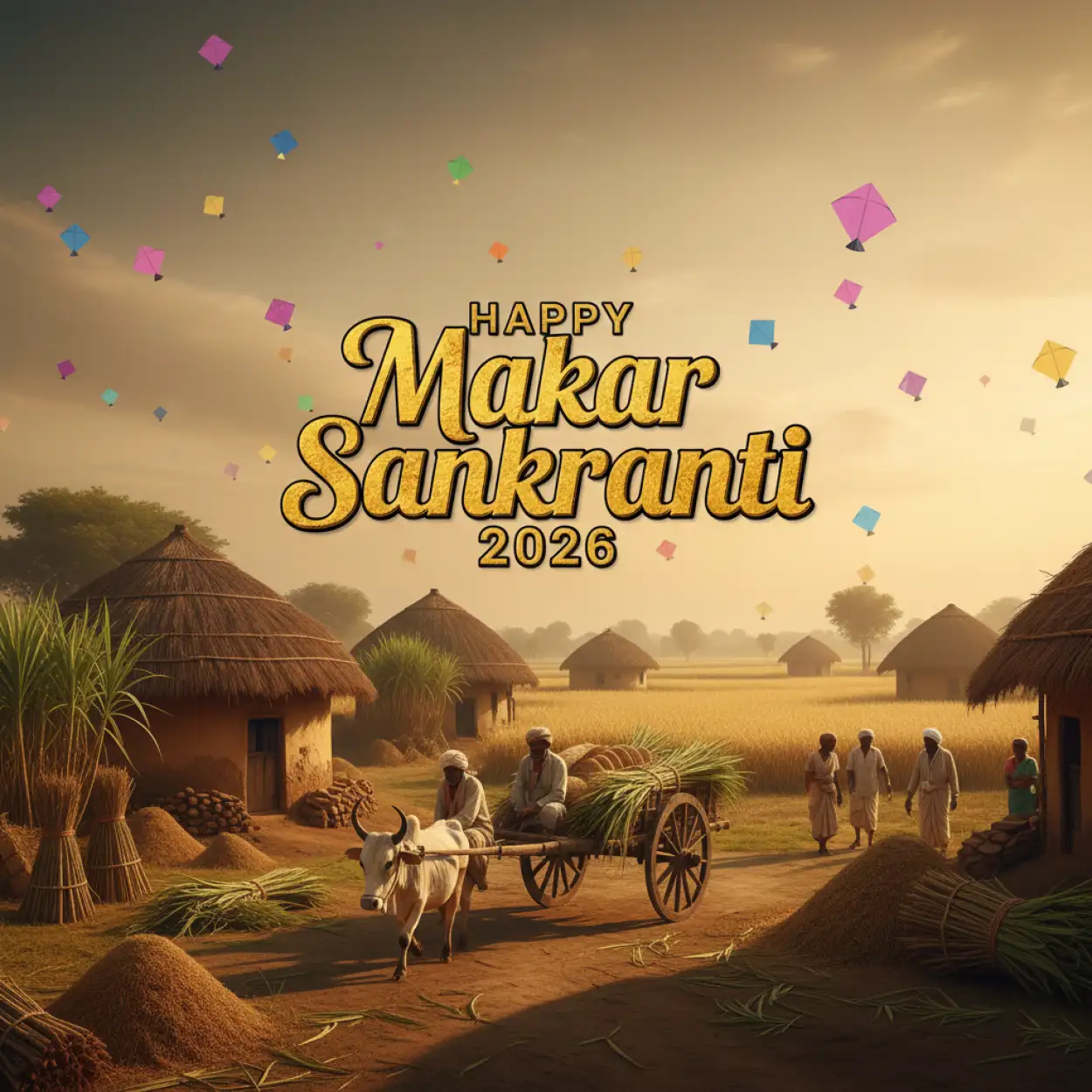 Free Download Makar Sankranti Wishes Kids Design 2026 - High Quality Makar Sankranti Wishes 2026 Image