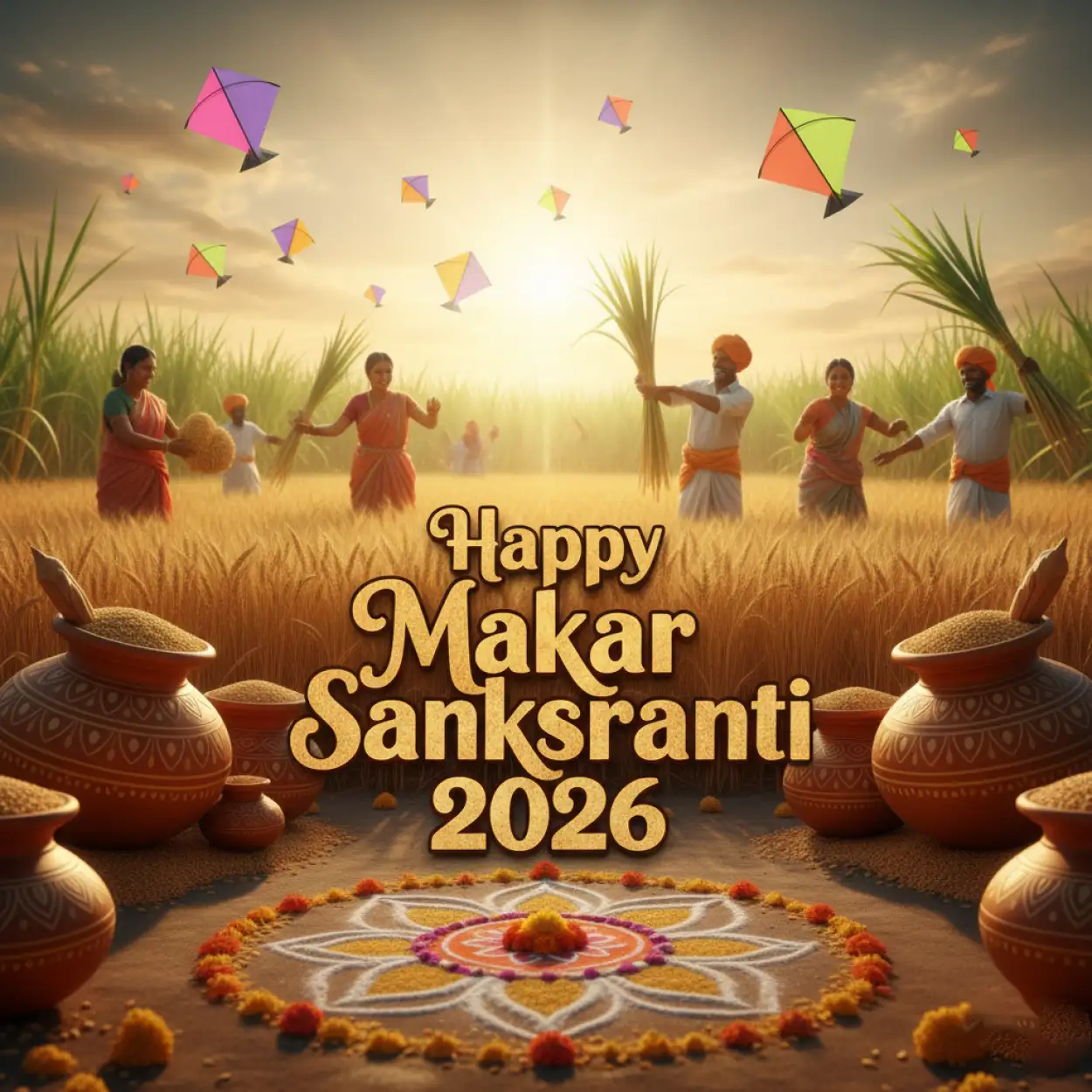 Free Download Makar Sankranti Wishes Modern 2026 - High Quality Makar Sankranti Wishes 2026 Background