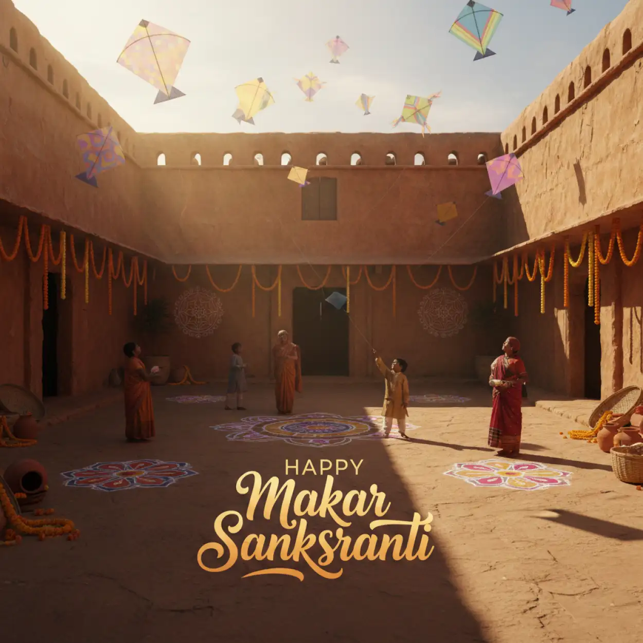 Free Download Makar Sankranti Wishes Sanskrit Quote 2026 - High Quality Happy Makar Sankranti Greetings 2026 Background