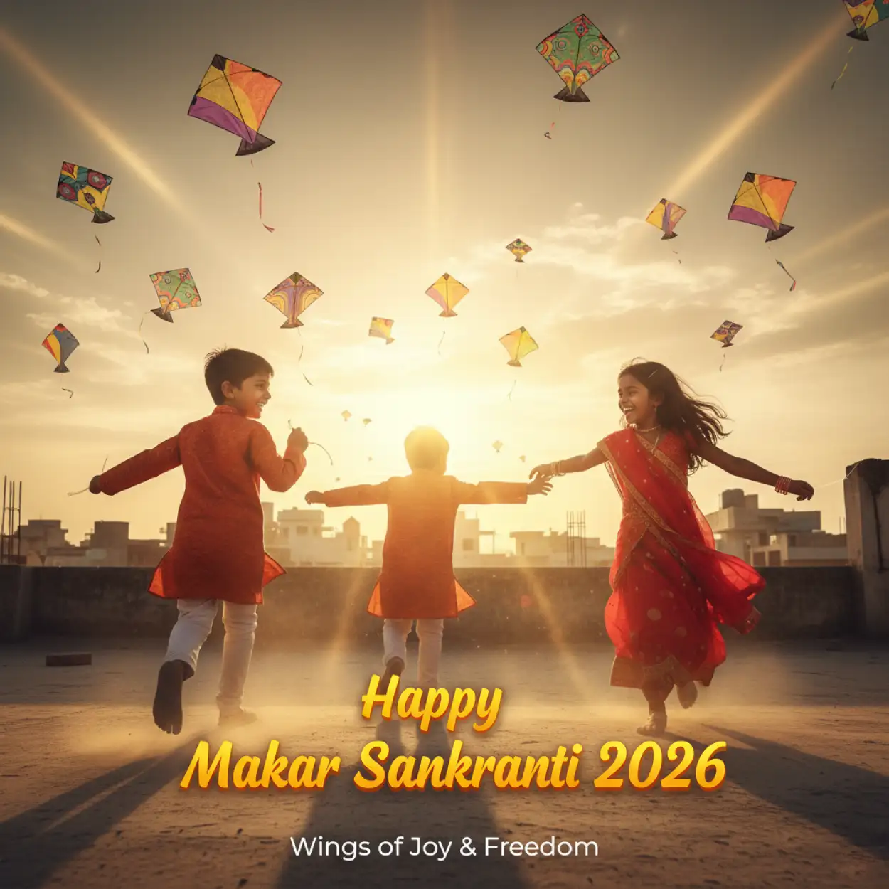 Free Download Makar Sankranti Wishes School Banner 2026 - High Quality Makar Sankranti Wishes 2026 Image