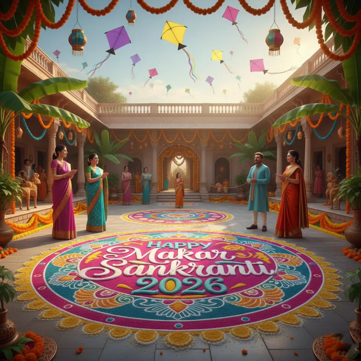 Free Download Makar Sankranti Wishes Short Message 2026 - High Quality Makar Sankranti Wishes 2026 Background