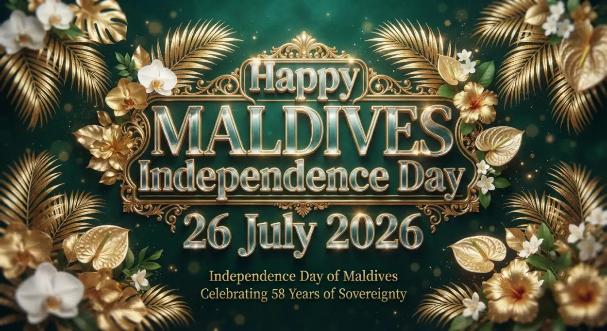 Free Download Maldives Independence Day Typography Png - High Quality Maldives Independence Day 2026 Transparent PNG