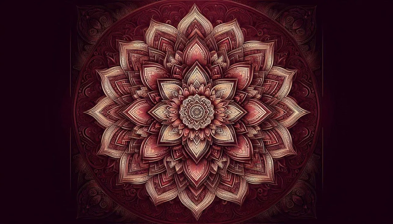 Free Download Maroon Background Hd With Intricate Mandala Designs For Meditation Guides - High Quality Maroon Background Hd Background