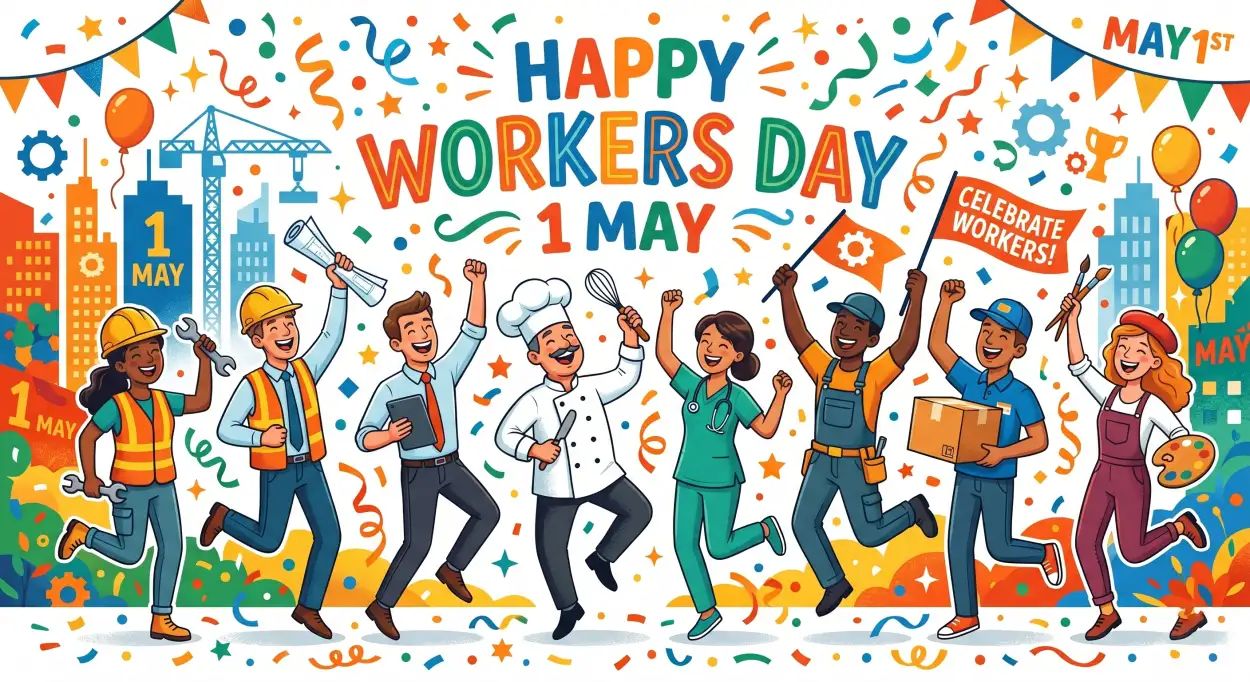 Free Download May Day Clipart Png Free Download - High Quality International Labor Day Wishes 2026 Transparent PNG