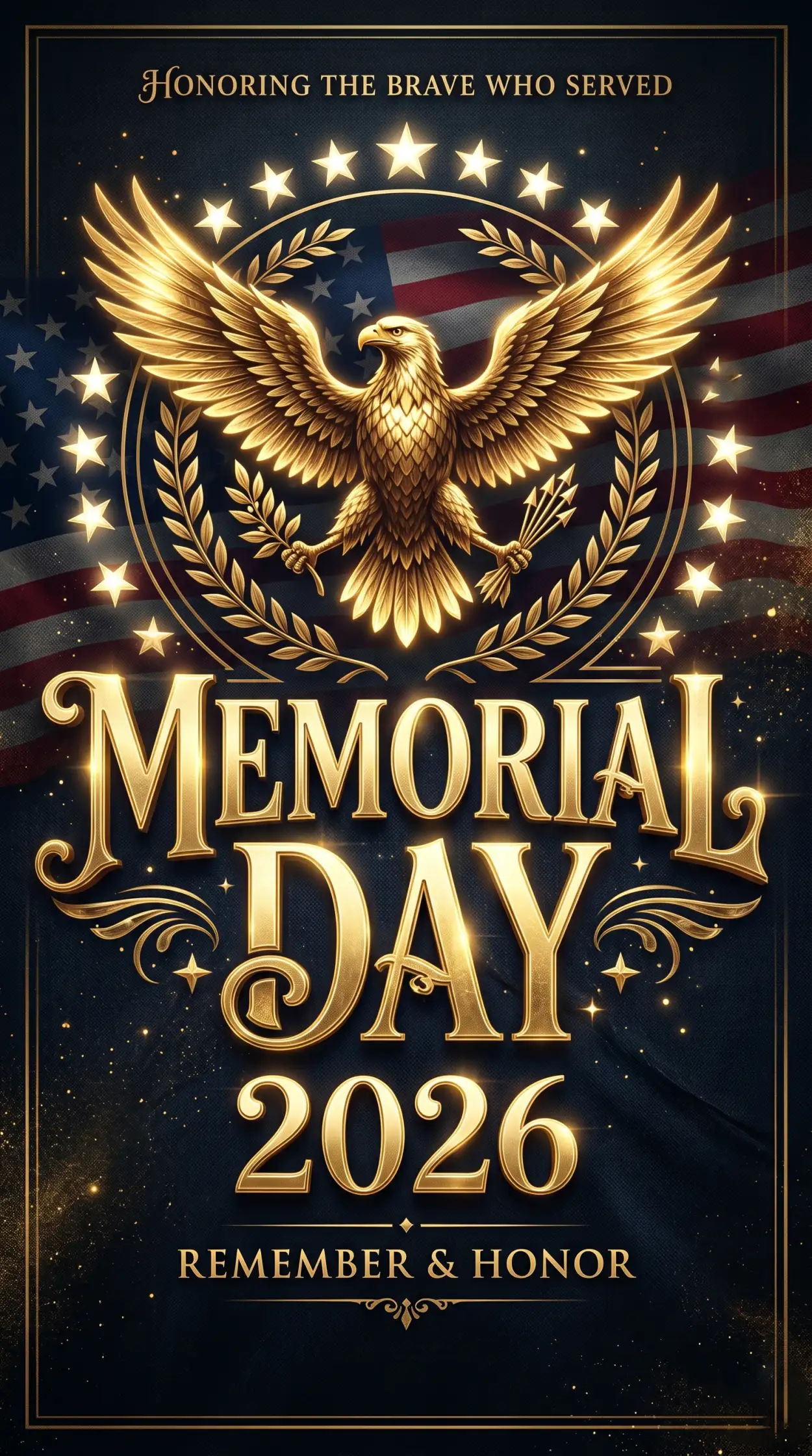 Free Download Memorial Day 2026 Elegant Military Tribute Graphics - High Quality Morial Day 2026 Image