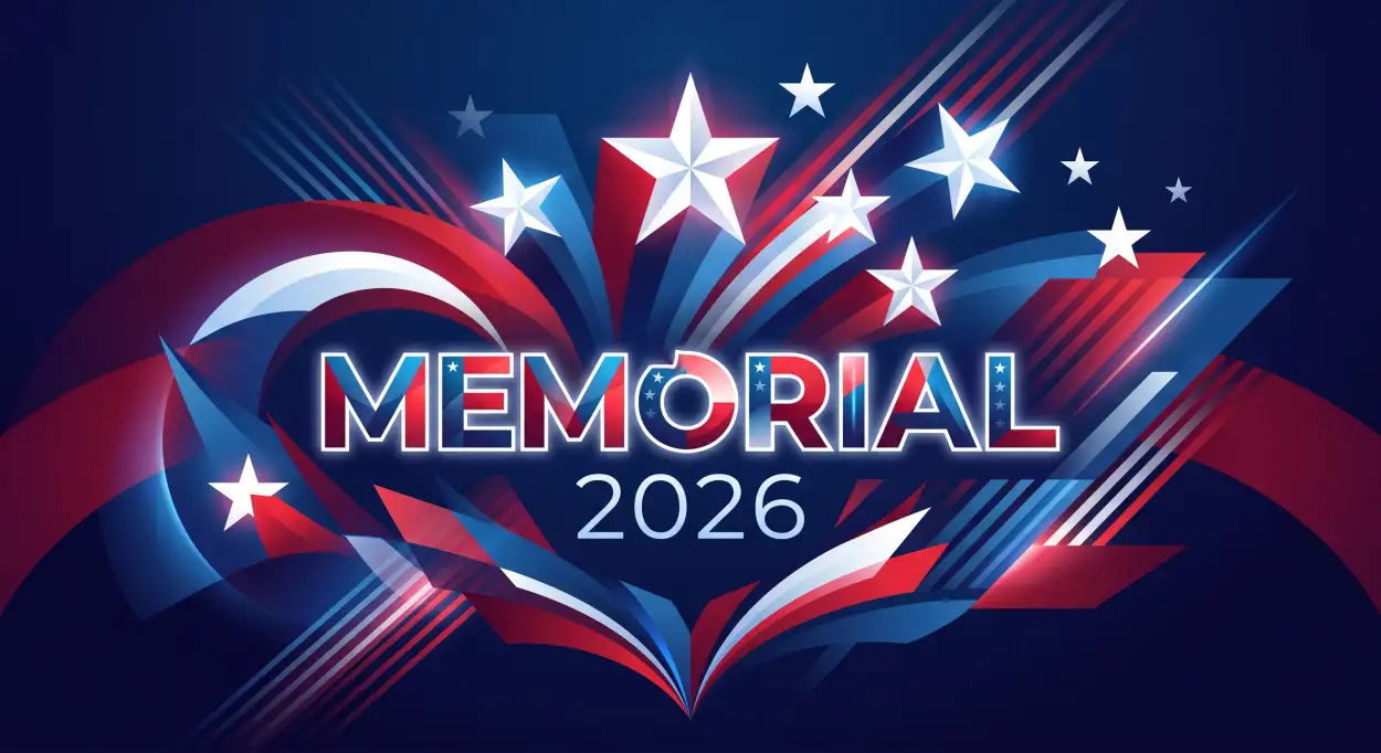 Free Download Memorial Day 2026 Patriotic Fireworks Graphics - High Quality Morial Day 2026 Image
