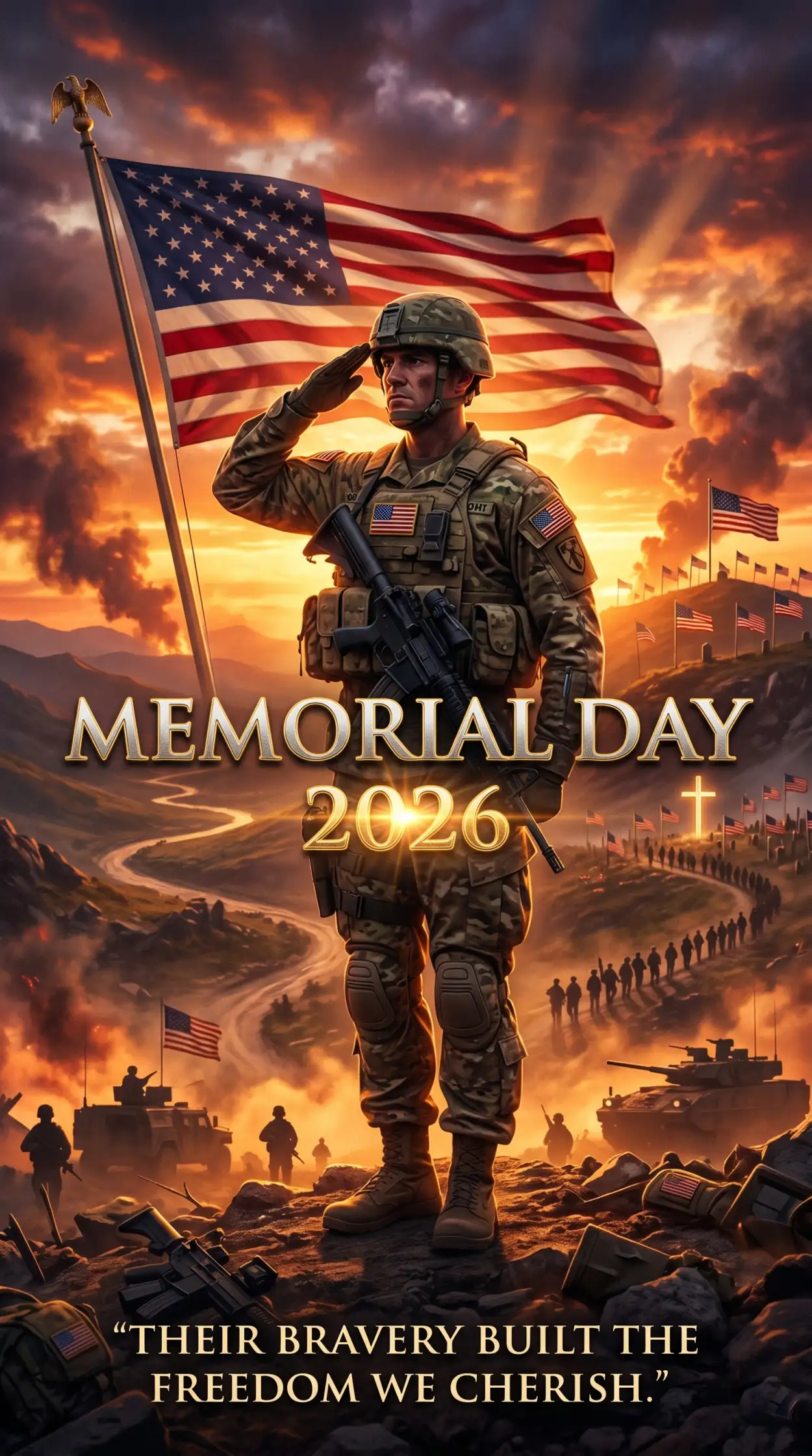 Free Download Memorial Day 2026 Usa Memorial Celebration Posters - High Quality Morial Day 2026 Image