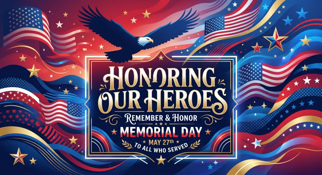 Free Download Memorial Day 2026 Vector Patriotic Flyer Templates - High Quality Morial Day 2026 Image