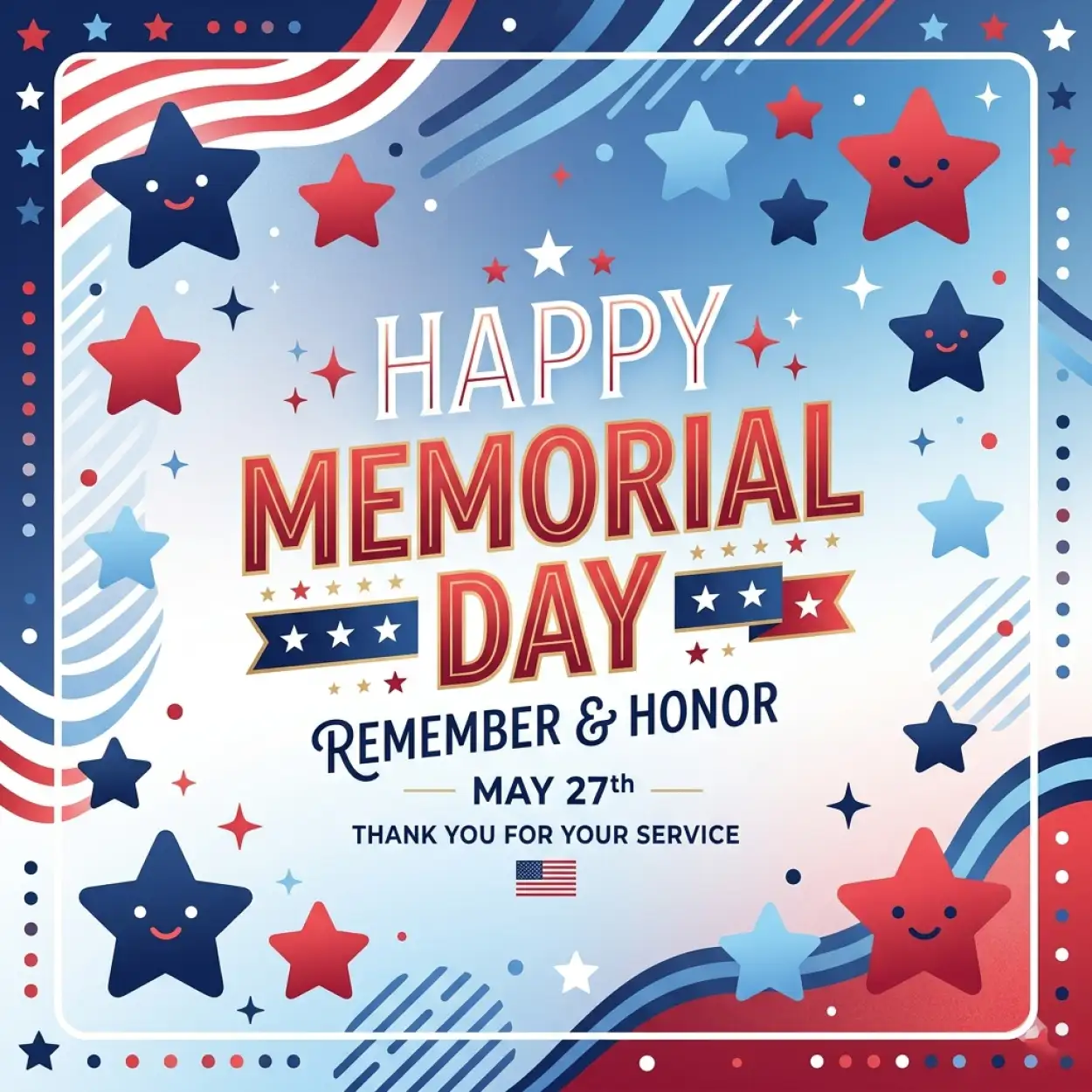 Free Download Memorial Day Greeting Card For Business Promotion 2026 - High Quality Memorial Day Greeting Card 2026 Image