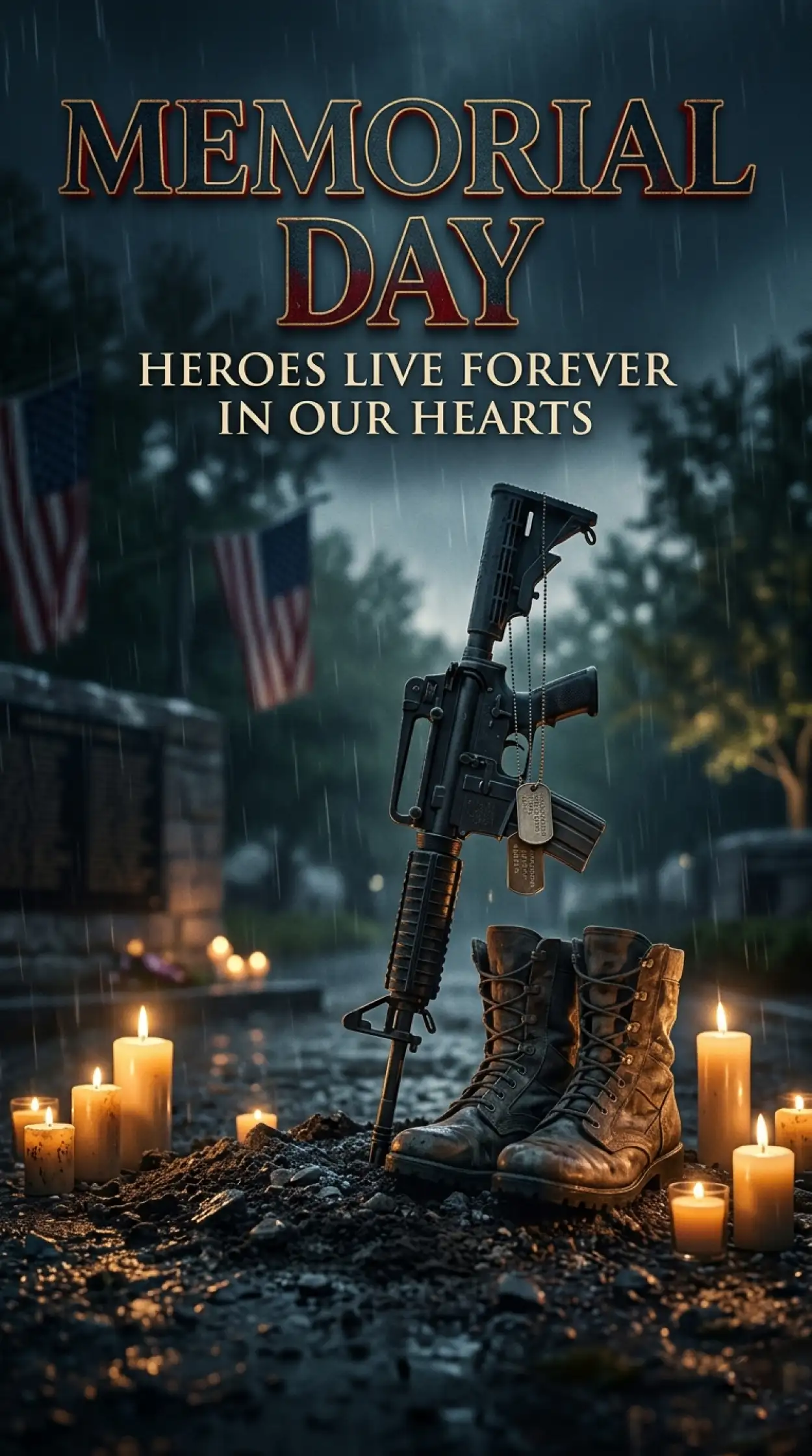 Free Download Memorial Day Greeting Card For Military Tribute 2026 - High Quality Memorial Day Greeting Card 2026 Image