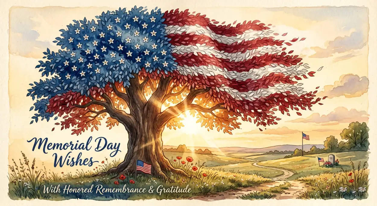 Free Download Memorial Day Greeting Card With Classic Patriotic Art 2026 - High Quality Memorial Day Greeting Card 2026 Image