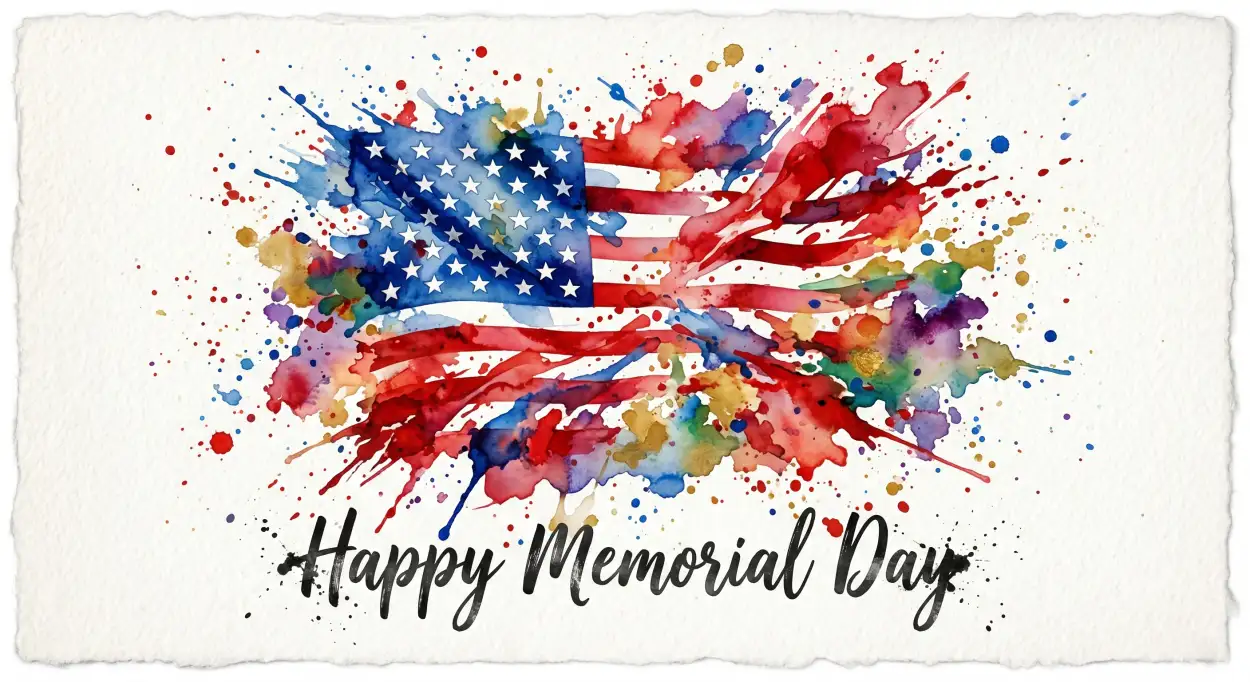 Free Download Memorial Day Greeting Card With Hand Drawn Illustration 2026 - High Quality Memorial Day Greeting Card 2026 Image