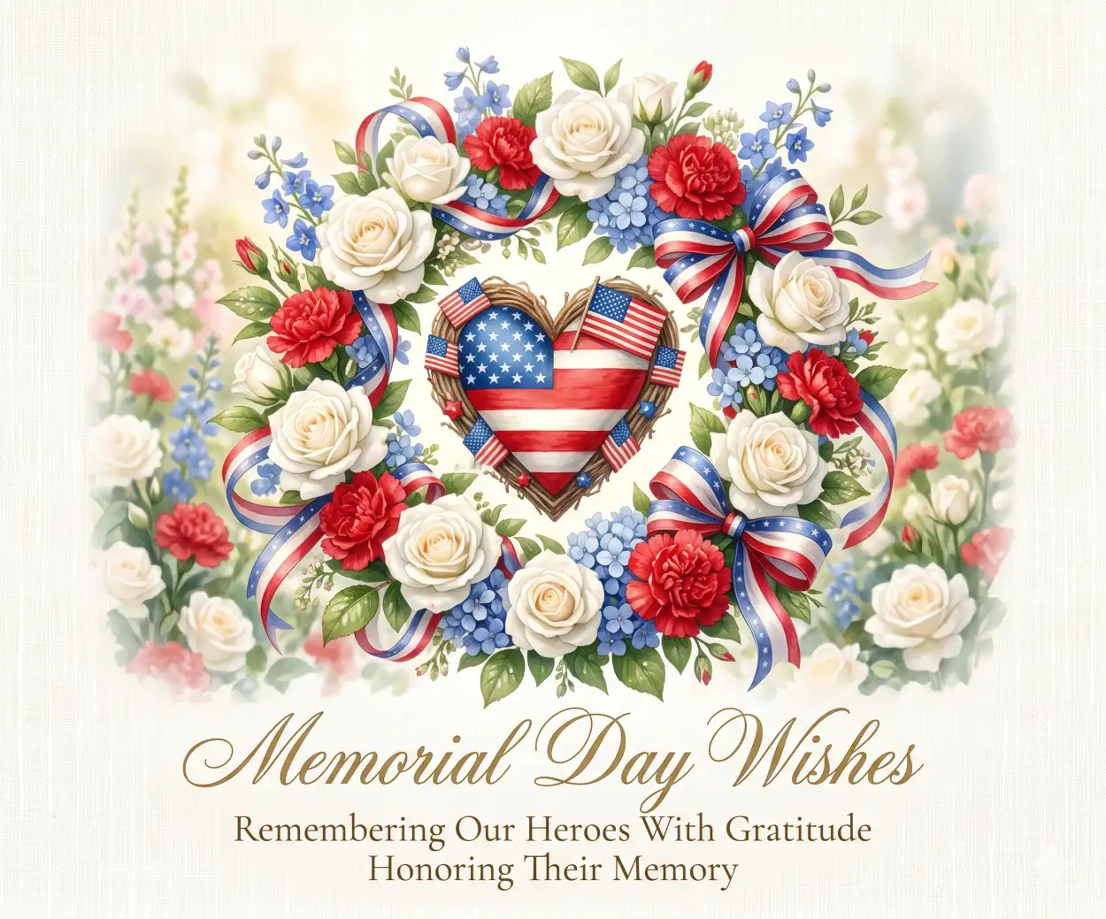 Free Download Memorial Day Greeting Card With Heroic Tribute Message 2026 - High Quality Memorial Day Greeting Card 2026 Image