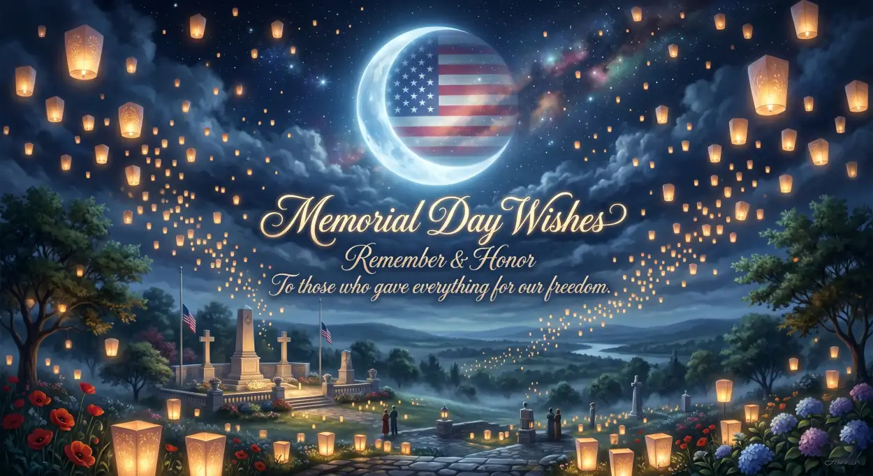 Free Download Memorial Day Greeting Card With Memorial Candle Light 2026 - High Quality Memorial Day Greeting Card 2026 Image