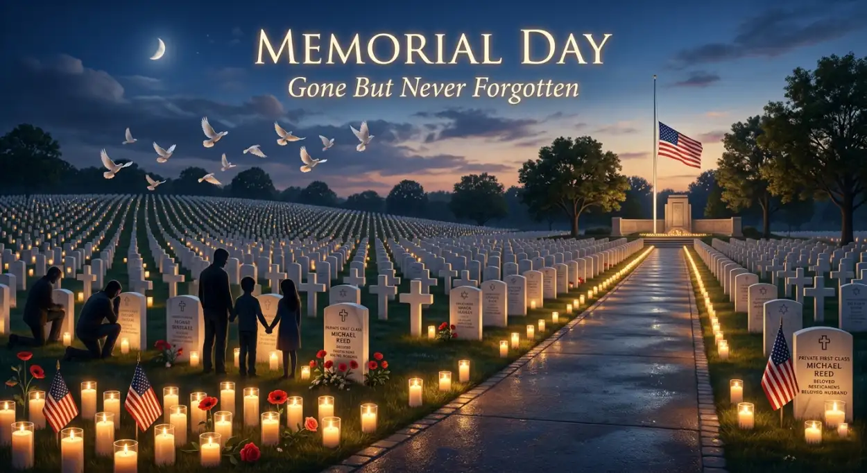 Free Download Memorial Day Greeting Card With Memorial Quotes 2026 - High Quality Memorial Day Greeting Card 2026 Image