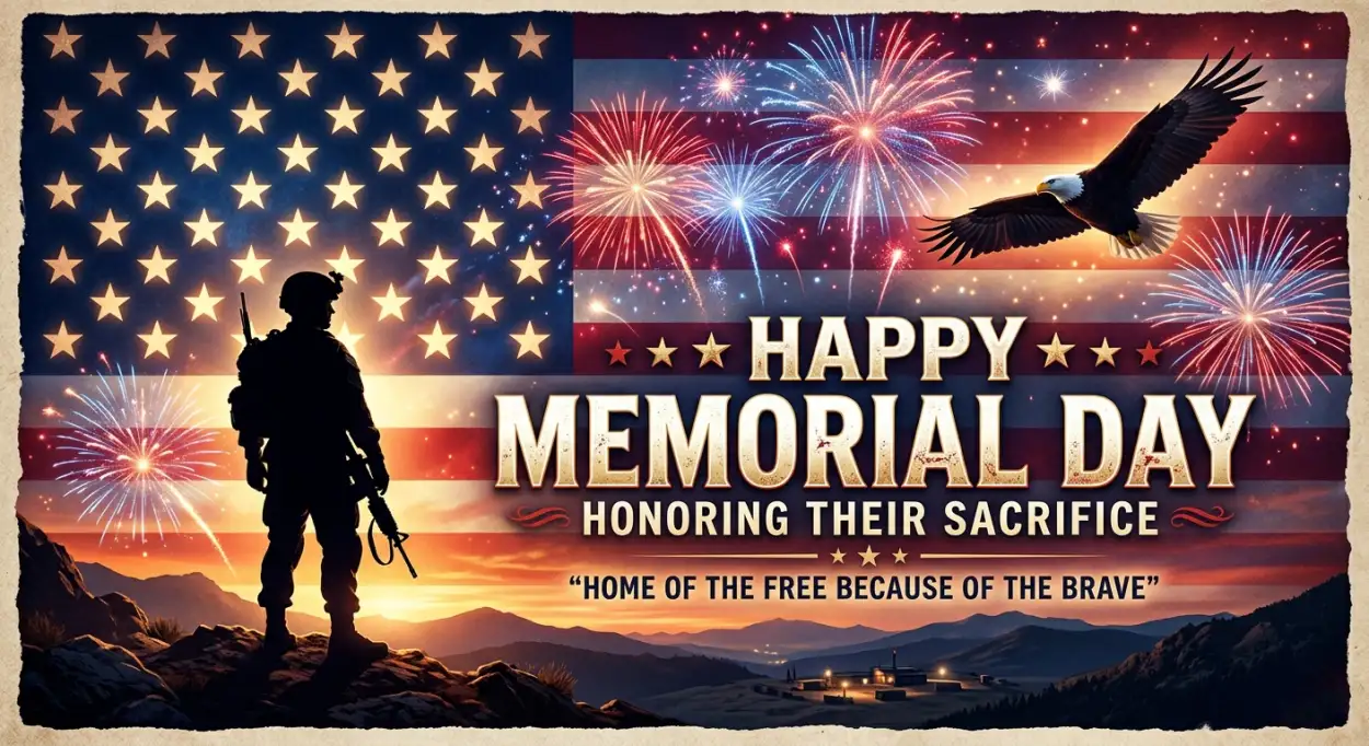 Free Download Memorial Day Greeting Card With Military Salute 2026 - High Quality Memorial Day Greeting Card 2026 Image