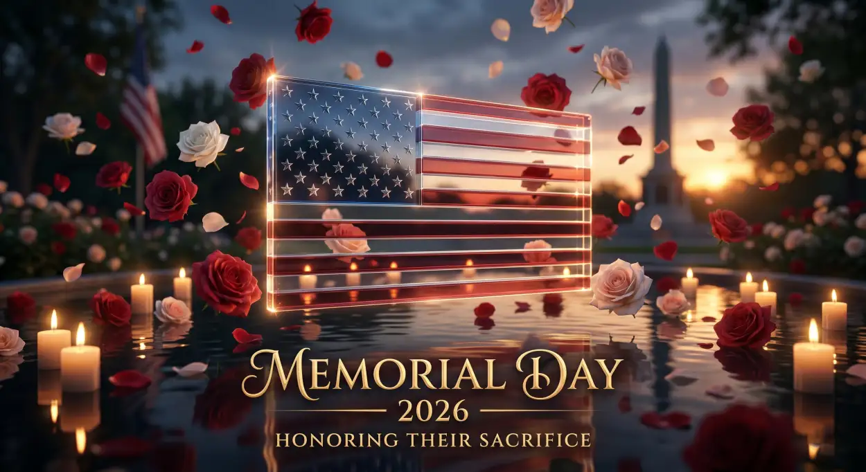 Free Download Memorial Day Greeting Card With Respect And Honor Theme 2026 - High Quality Memorial Day Greeting Card 2026 Image