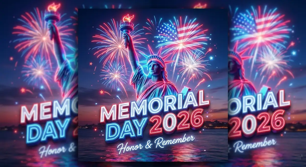 Free Download Memorial Day Greeting Card With Statue Of Liberty Theme 2026 - High Quality Memorial Day Greeting Card 2026 Image